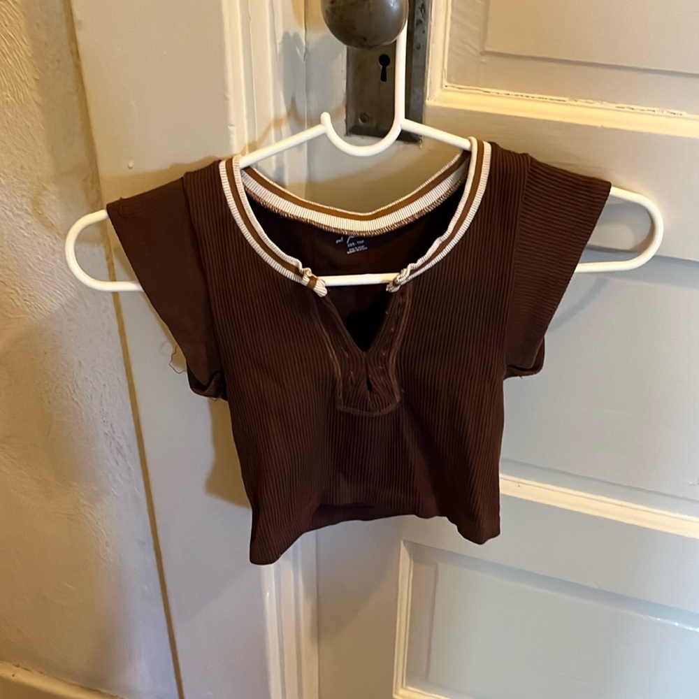 Urban Outfitters brown cropped top